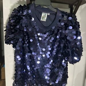 Queen of Sparkles - Sequin Puff Sleeve Top
